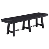 Newport Black 6-Piece Rectangular Trestle Dining Set with Bench