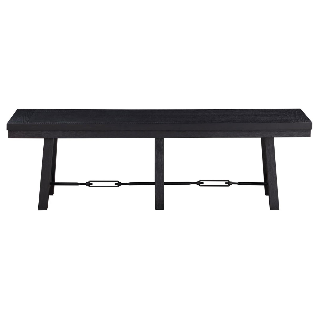 Newport Black 6-Piece Rectangular Trestle Dining Set with Bench