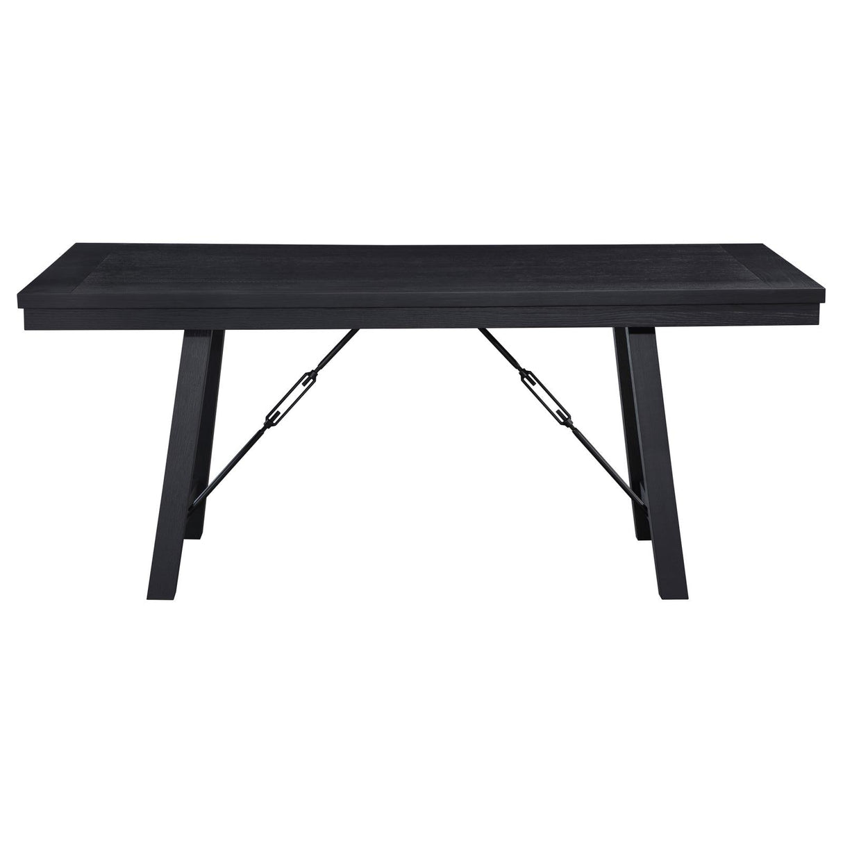 Newport Black 6-Piece Rectangular Trestle Dining Set with Bench