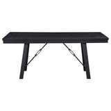 Newport Black 6-Piece Rectangular Trestle Dining Set with Bench