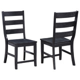 Newport Ladder Back Dining Side Chair Black (Set of 2)