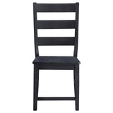 Newport Ladder Back Dining Side Chair Black (Set of 2)