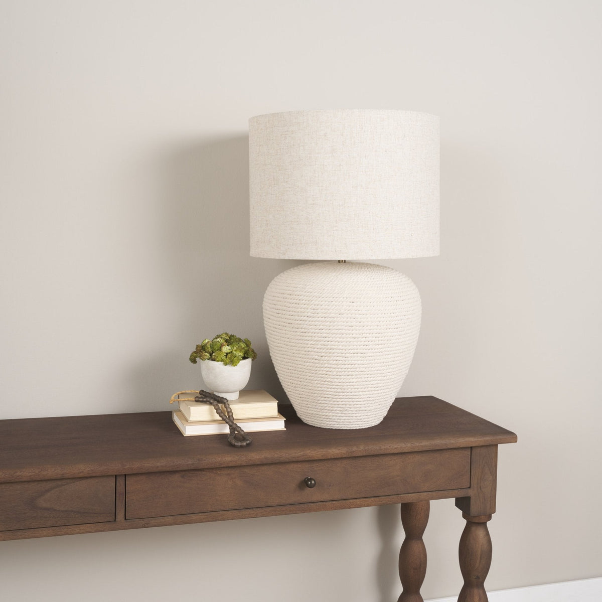 Newport Woven Rope Table Lamp by Mercana at Eve Furniture