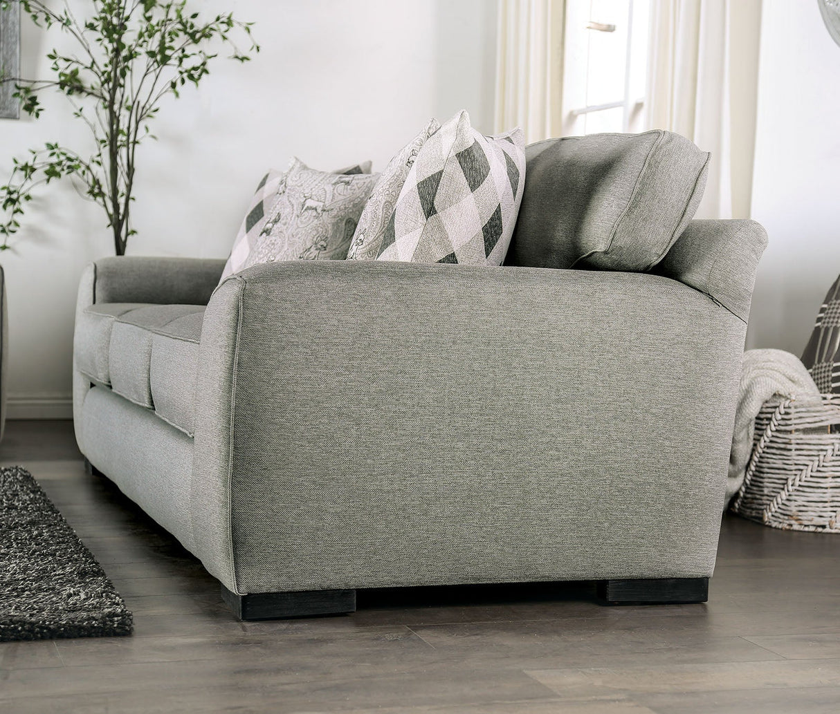 Newry Gray Sofa & Loveseat by Furniture of America at Eve Furniture