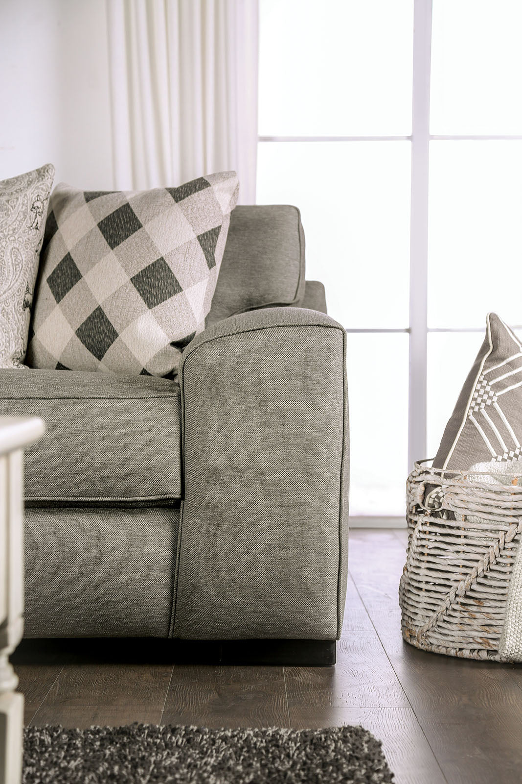 Newry Gray Sofa & Loveseat by Furniture of America at Eve Furniture