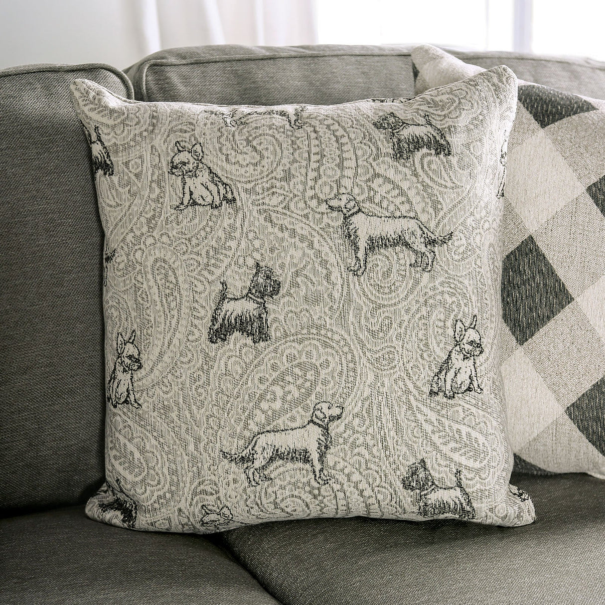 Newry Gray Sofa & Loveseat by Furniture of America at Eve Furniture