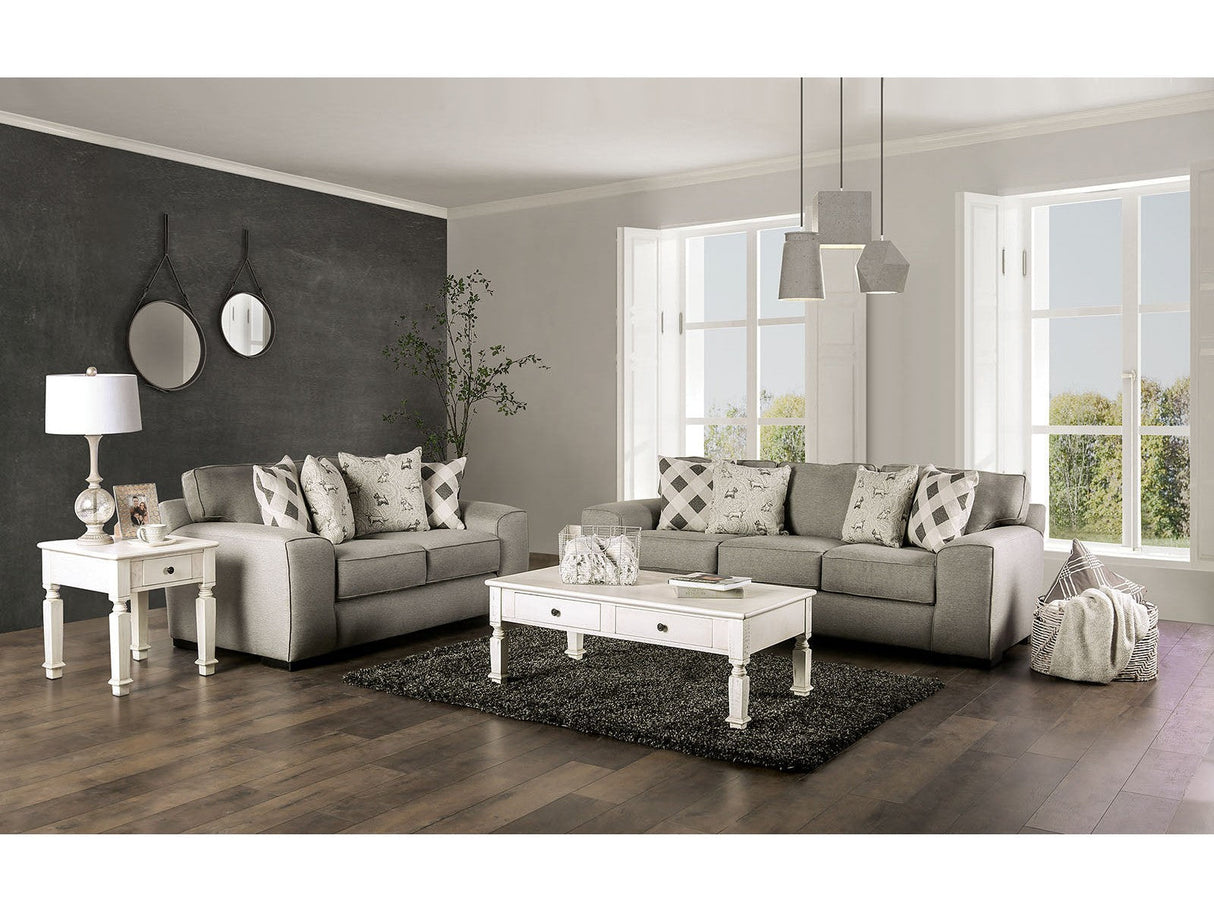 Newry Gray Sofa & Loveseat by Furniture of America at Eve Furniture