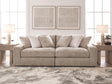 Nexora-Court Burlap 2-Piece Sectional Loveseat by Ashley at Eve Furniture