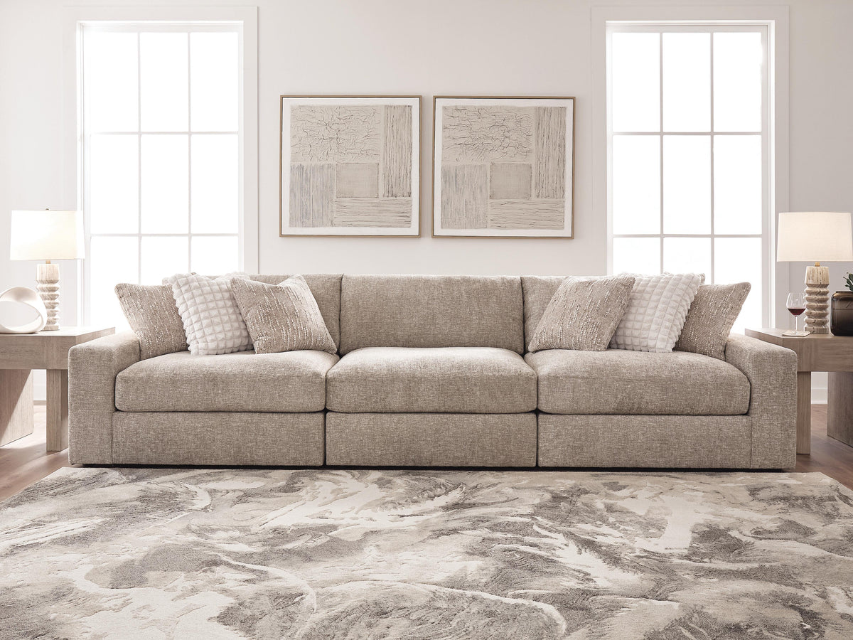 Nexora-Court Burlap 3-Piece Sectional Sofa by Ashley at Eve Furniture