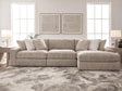 Nexora-Court Burlap 3-Piece Sectional Sofa Chaise by Ashley at Eve Furniture
