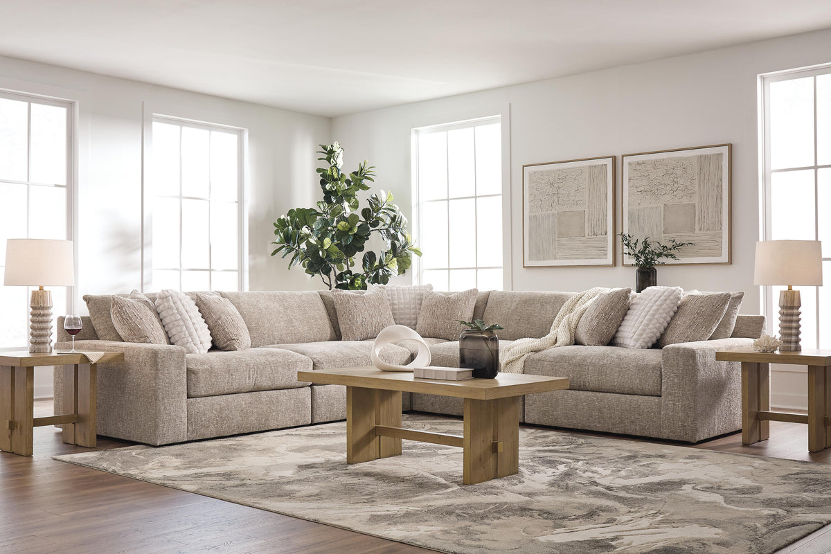 Nexora-Court Burlap 5-Piece Sectional by Ashley at Eve Furniture