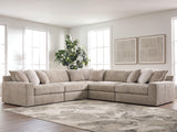 Nexora-Court Burlap 5-Piece Sectional by Ashley at Eve Furniture
