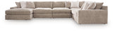 Nexora-Court Burlap 5-Piece Sectional with Chaise by Ashley at Eve Furniture