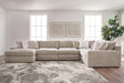 Nexora-Court Burlap 5-Piece Sectional with Chaise by Ashley at Eve Furniture