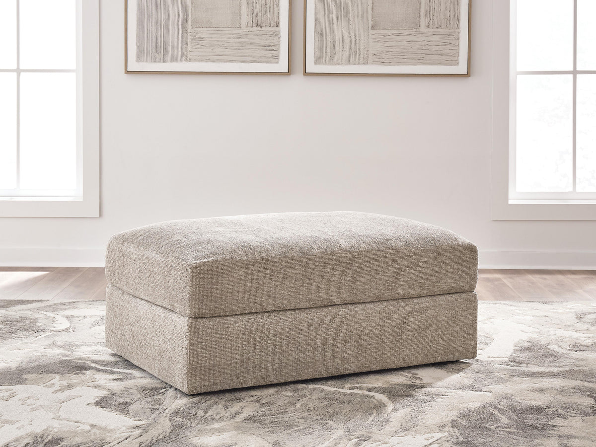 Nexora-Court Burlap Oversized Accent Ottoman by Ashley at Eve Furniture