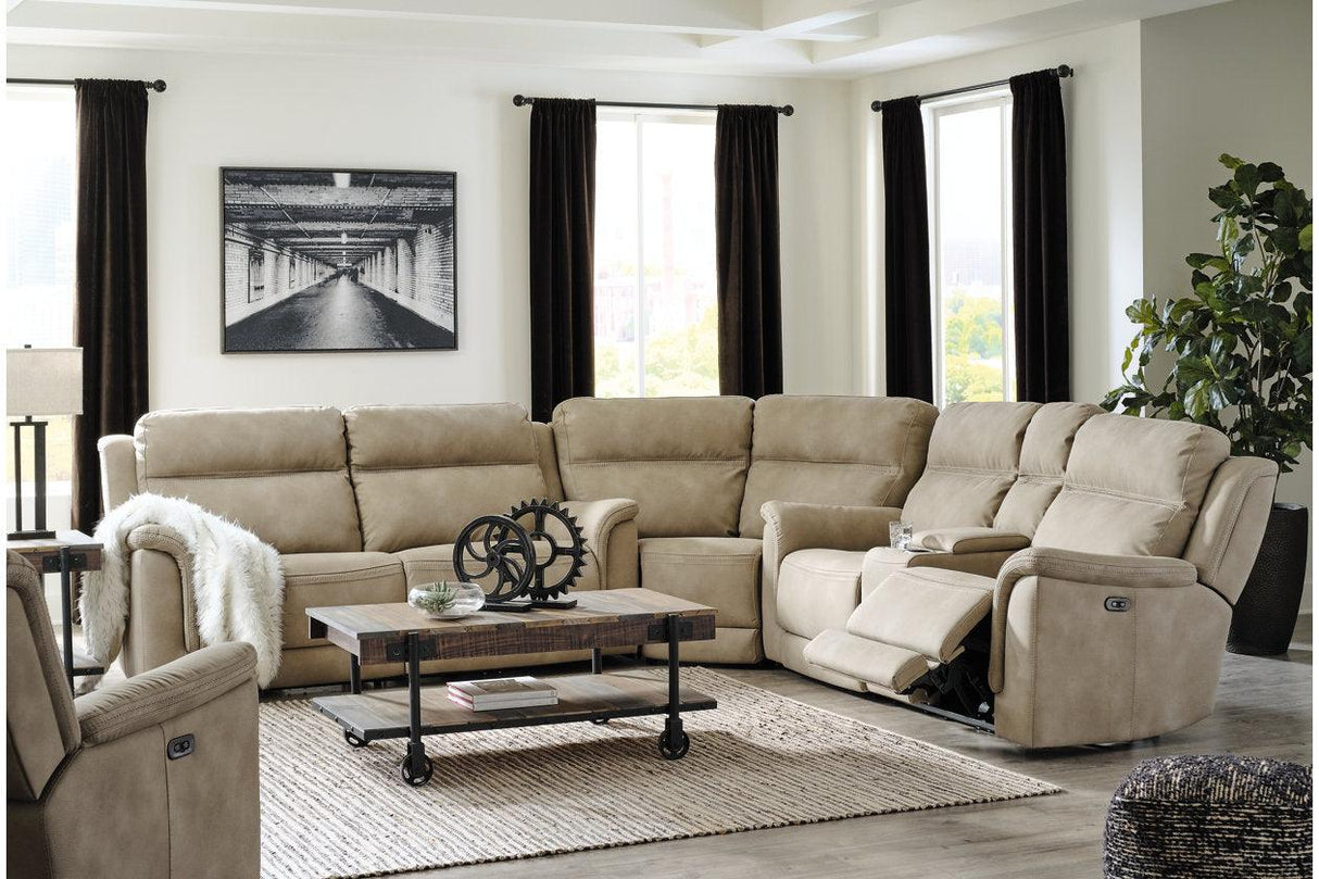 Next-Gen DuraPella Sand 3-Piece Power Reclining Sectional by Ashley at Eve Furniture