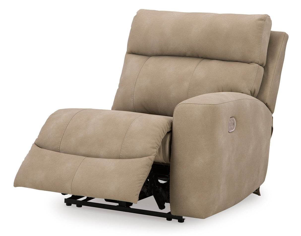 Next-Gen DuraPella Sand 4-Piece Dual Power Reclining Sectional by Ashley Furniture at Eve Furniture