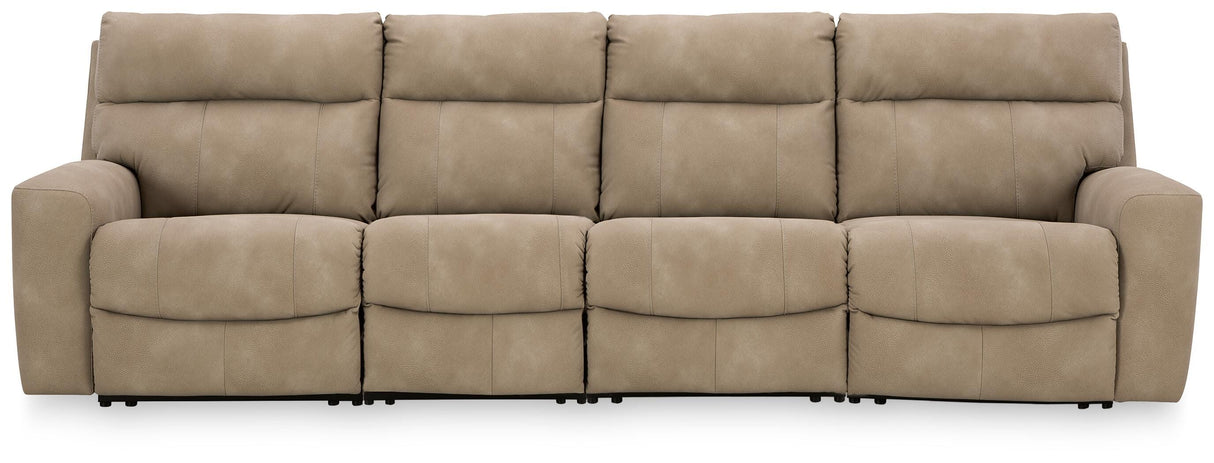 Next-Gen Durapella Sand 4-Piece Power Reclining Sectional by Ashley at Eve Furniture