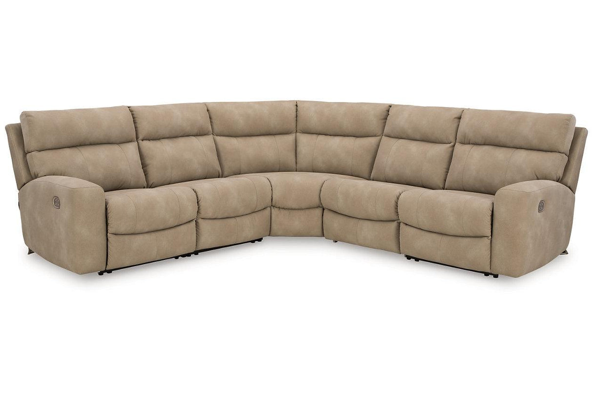 Next-Gen DuraPella Sand 5-Piece Power Reclining Sectional by Ashley at Eve Furniture