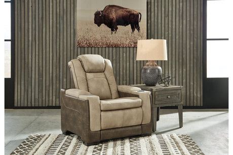 Next-Gen DuraPella Sand Dual Power Recliner by Ashley at Eve Furniture