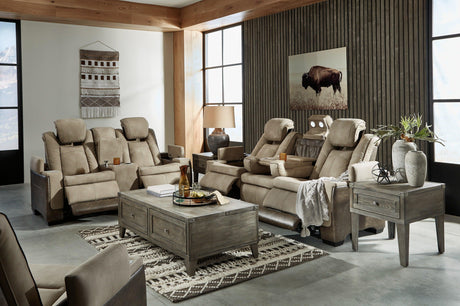 Next-Gen Durapella Sand Dual Power Reclining Living Room Set by Ashley at Eve Furniture
