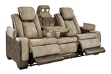 Next-Gen DuraPella Sand Dual Power Reclining Sofa by Ashley at Eve Furniture