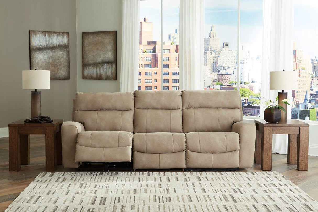 Next-Gen DuraPella Sand Performance Fabric 3-Piece Dual Power Reclining Modular Sofa by Ashley at Eve Furniture