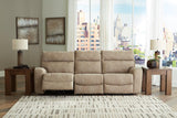 Next-Gen DuraPella Sand Performance Fabric 3-Piece Dual Power Reclining Modular Sofa by Ashley at Eve Furniture