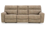 Next-Gen DuraPella Sand Performance Fabric 3-Piece Dual Power Reclining Modular Sofa by Ashley at Eve Furniture