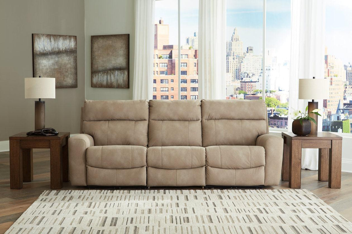 Next-Gen DuraPella Sand Performance Fabric 3-Piece Dual Power Reclining Modular Sofa by Ashley at Eve Furniture