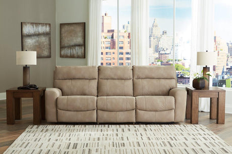 Next-Gen DuraPella Sand Performance Fabric 3-Piece Dual Power Reclining Modular Sofa by Ashley at Eve Furniture