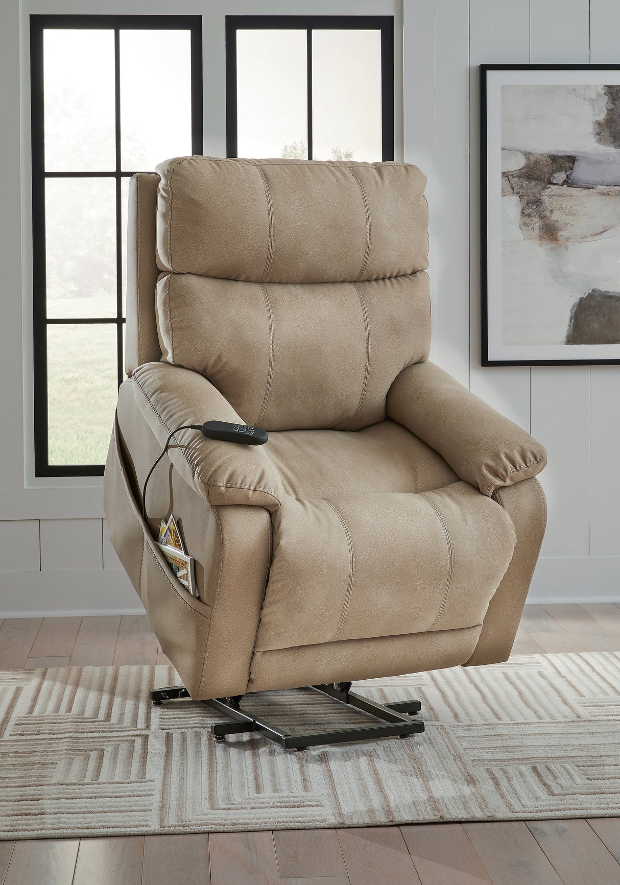 Next-Gen Durapella Sand Power Lift Recliner by ASHLEY FURNITURE at Eve Furniture