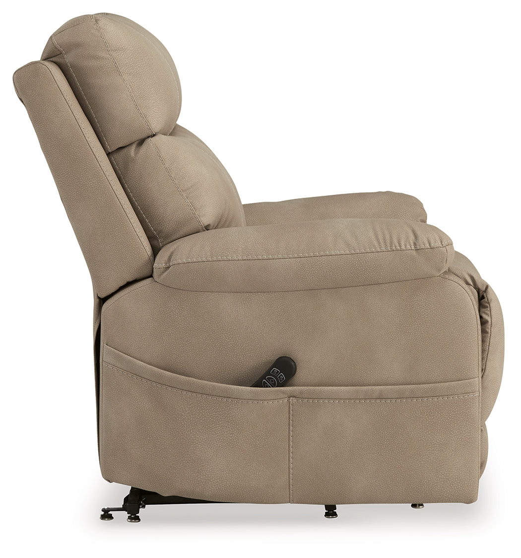Next-Gen Durapella Sand Power Lift Recliner by ASHLEY FURNITURE at Eve Furniture