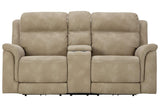 Next-Gen DuraPella Sand Power Reclining Loveseat with Console by Ashley at Eve Furniture
