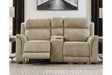 Next-Gen DuraPella Sand Power Reclining Loveseat with Console by Ashley at Eve Furniture
