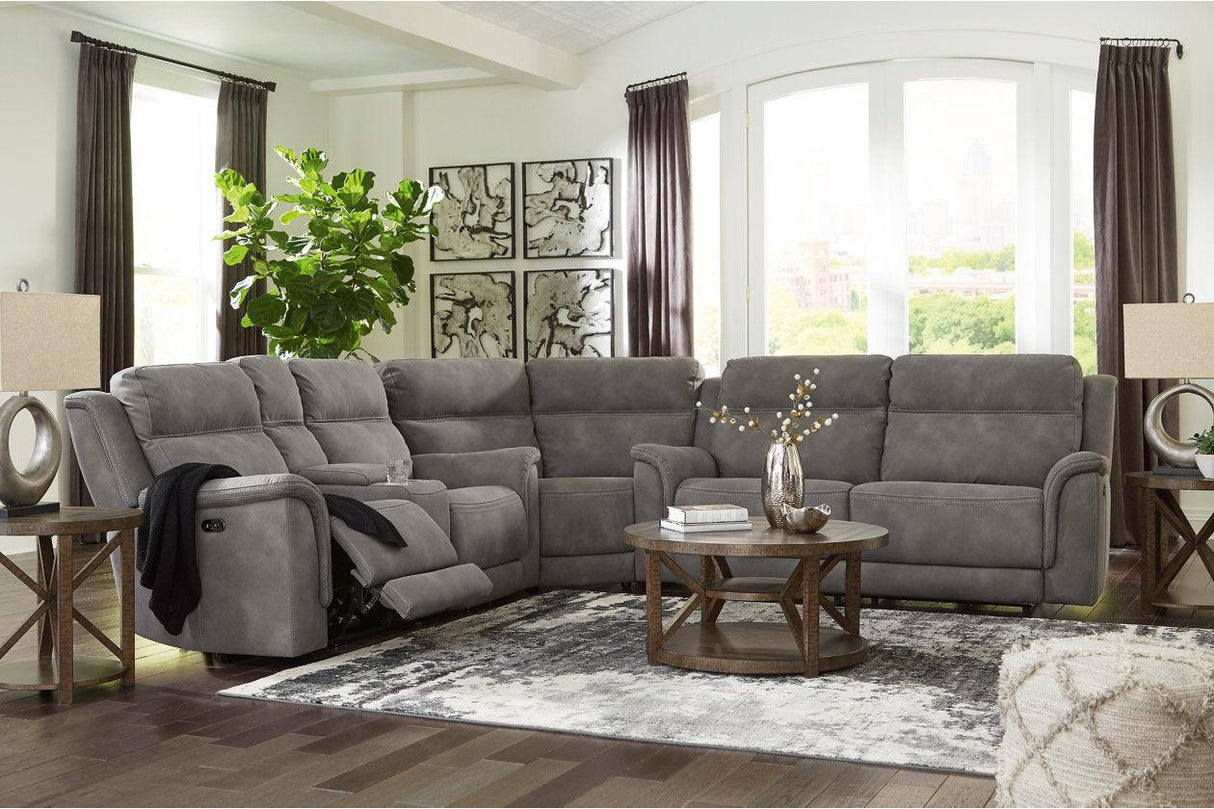 Next-Gen DuraPella Slate 3-Piece Power Reclining Sectional by Ashley at Eve Furniture