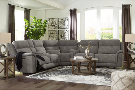 Next-Gen DuraPella Slate 3-Piece Power Reclining Sectional by Ashley at Eve Furniture