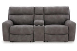 Next-Gen DuraPella Slate 3-Piece Power Reclining Sectional Loveseat with Console by Ashley at Eve Furniture