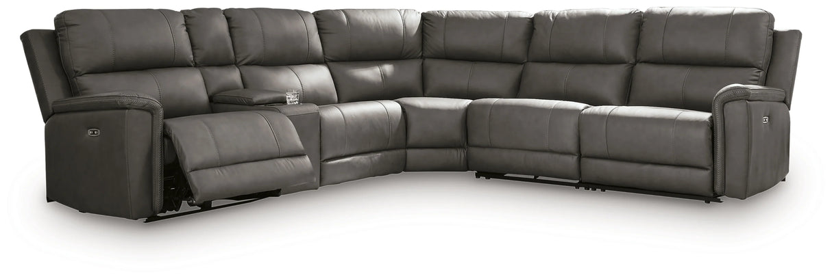 Next-Gen DuraPella Slate 5-Piece Power Reclining Sectional by Ashley at Eve Furniture