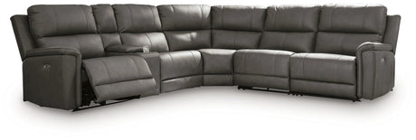 Next-Gen DuraPella Slate 5-Piece Power Reclining Sectional by Ashley at Eve Furniture