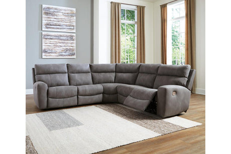 Next-Gen DuraPella Slate 5-Piece Power Reclining Sectional by Ashley at Eve Furniture