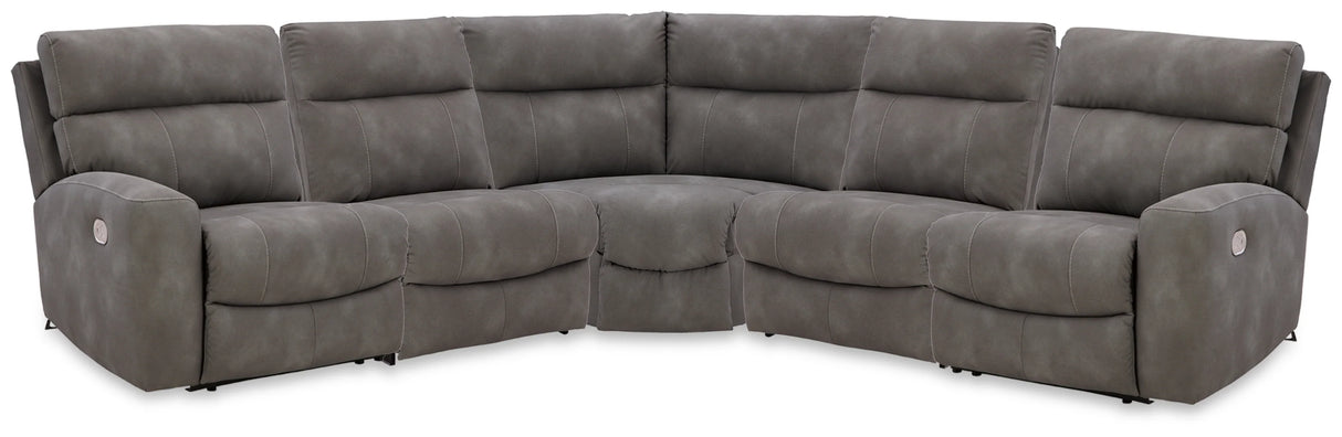 Next-Gen DuraPella Slate 5-Piece Power Reclining Sectional by Ashley at Eve Furniture