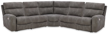 Next-Gen DuraPella Slate 5-Piece Power Reclining Sectional by Ashley at Eve Furniture