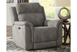 Next-Gen DuraPella Slate Dual Power Performance Fabric Recliner /ADJ Headrest by Ashley at Eve Furniture