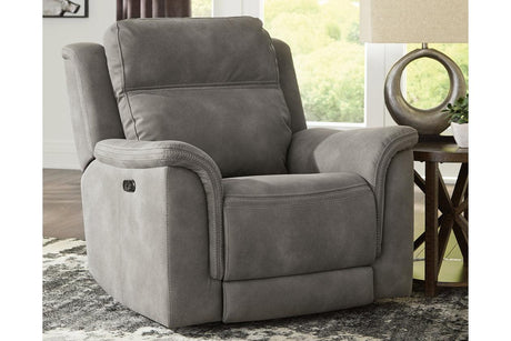 Next-Gen DuraPella Slate Dual Power Performance Fabric Recliner /ADJ Headrest by Ashley at Eve Furniture