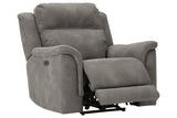 Next-Gen DuraPella Slate Dual Power Performance Fabric Recliner /ADJ Headrest by Ashley at Eve Furniture