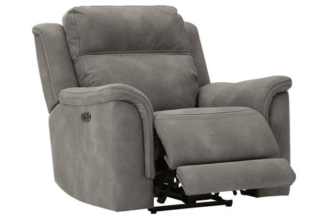 Next-Gen DuraPella Slate Dual Power Performance Fabric Recliner /ADJ Headrest by Ashley at Eve Furniture