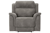 Next-Gen DuraPella Slate Dual Power Performance Fabric Recliner /ADJ Headrest by Ashley at Eve Furniture