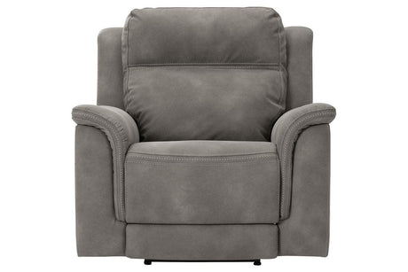 Next-Gen DuraPella Slate Dual Power Performance Fabric Recliner /ADJ Headrest by Ashley at Eve Furniture