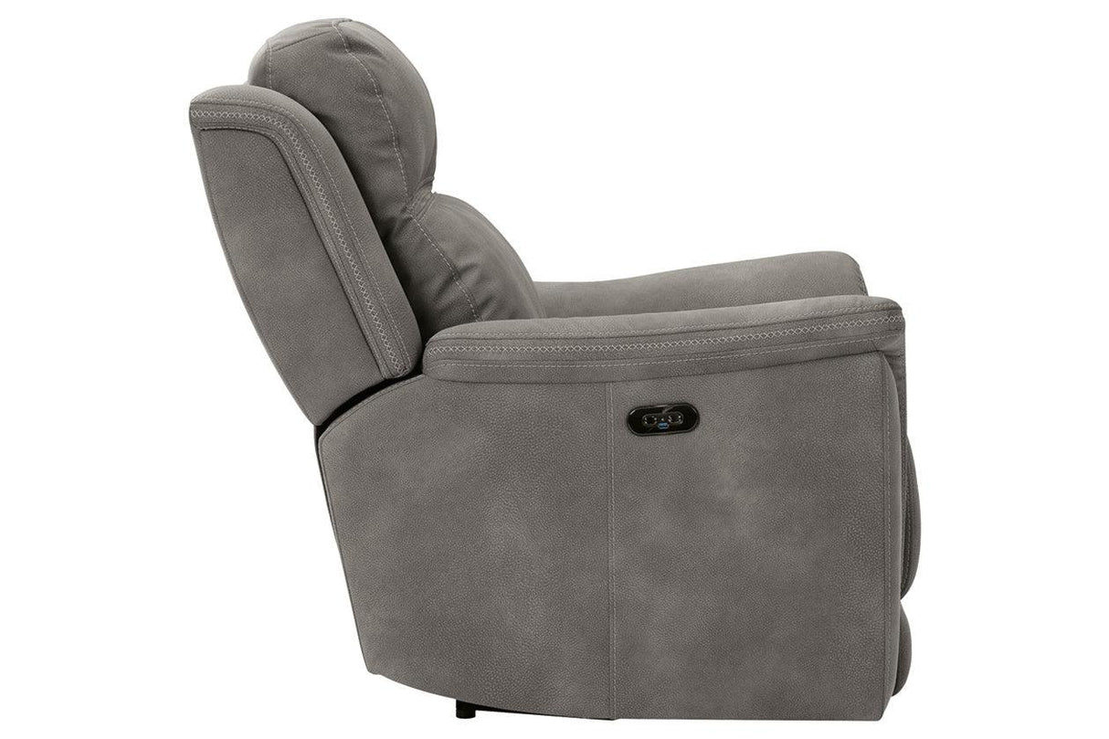 Next-Gen DuraPella Slate Dual Power Performance Fabric Recliner /ADJ Headrest by Ashley at Eve Furniture